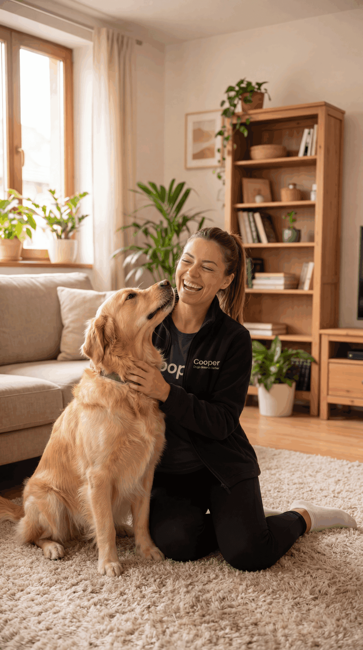 Cuidador de Cooper hospedando a un perro en su casa