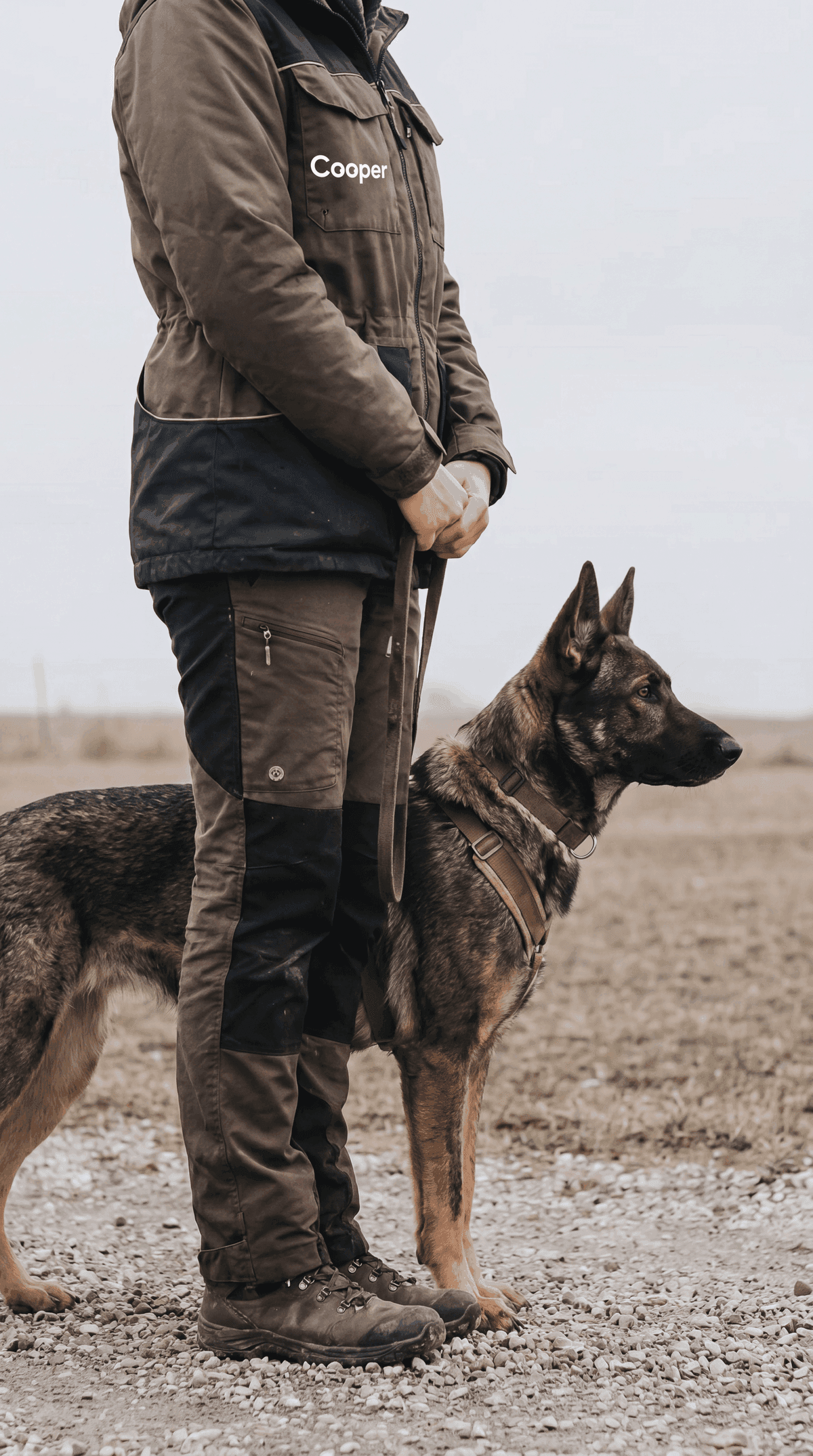 A certified Cooper dog trainer working with a dog