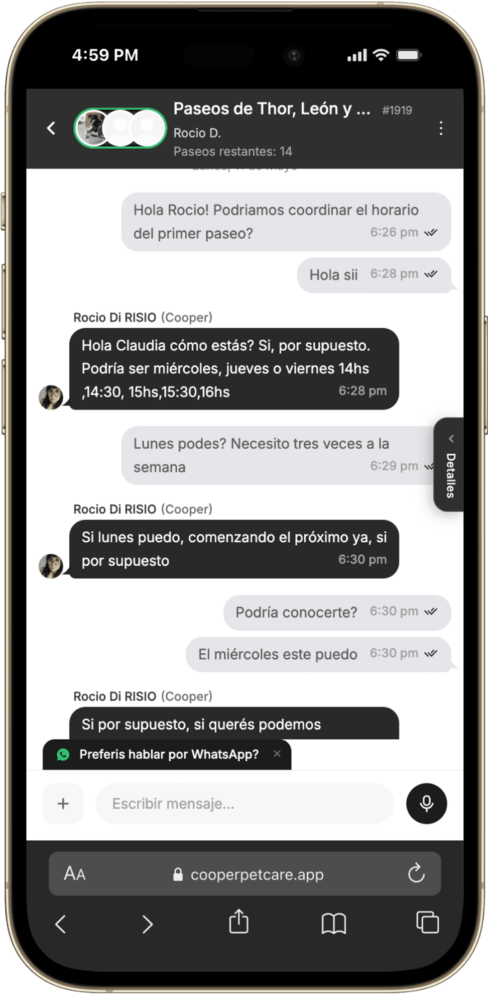 Paso 3: Coordinan el primer paseo