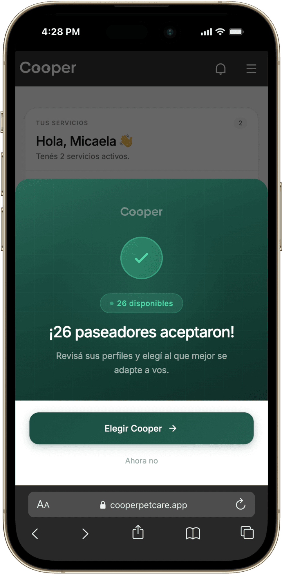 Paso 2: Compará y elegí a tu paseador