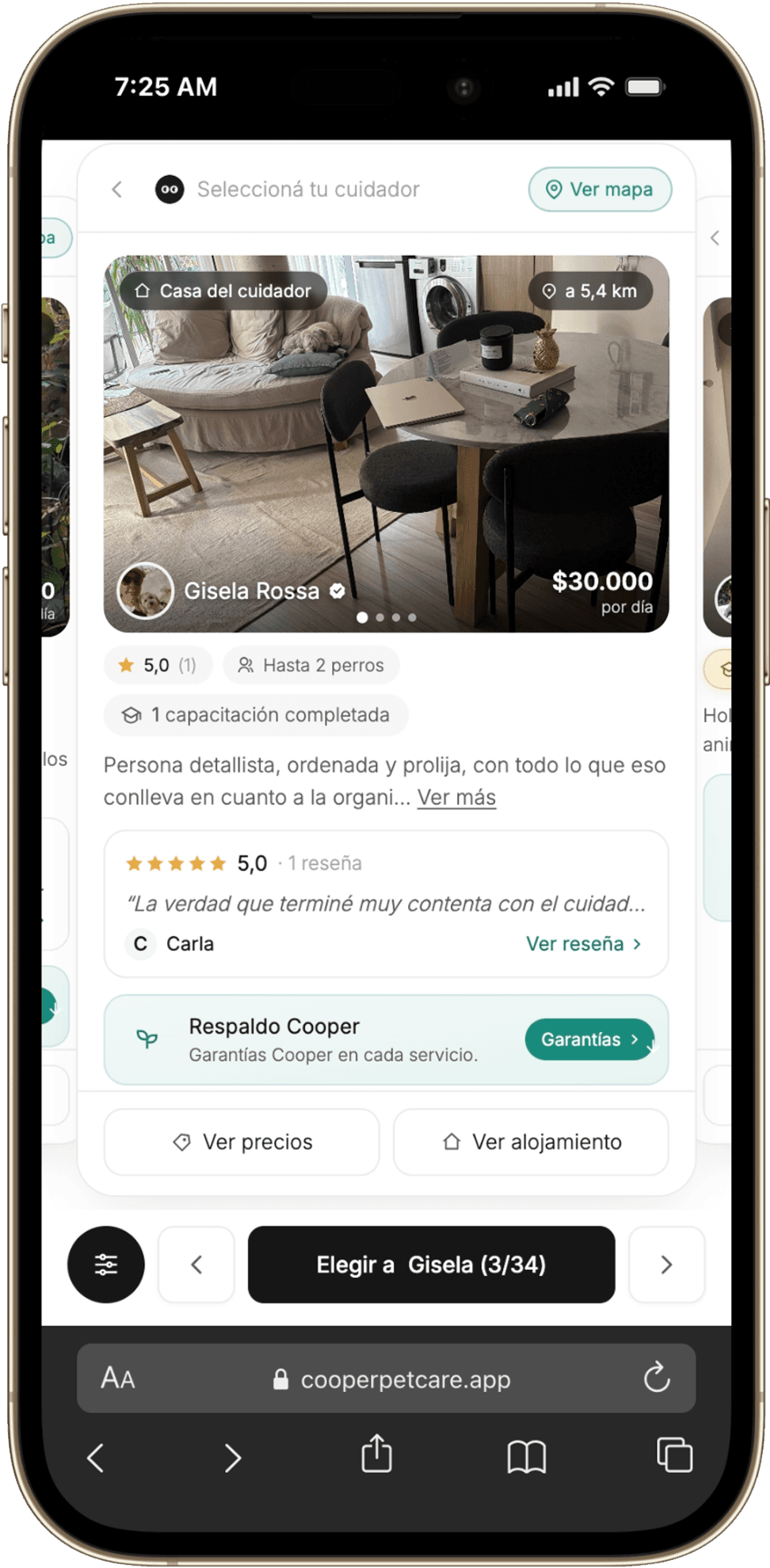Paso 2: Compará deslizando perfiles