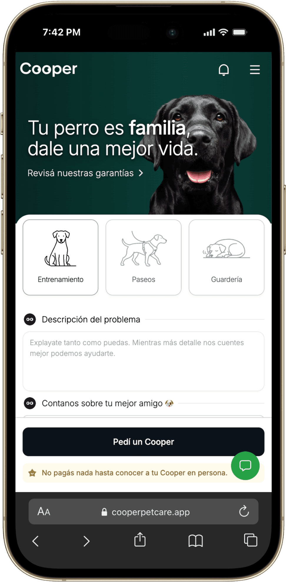 Paso 1: Creá el perfil de tu perro